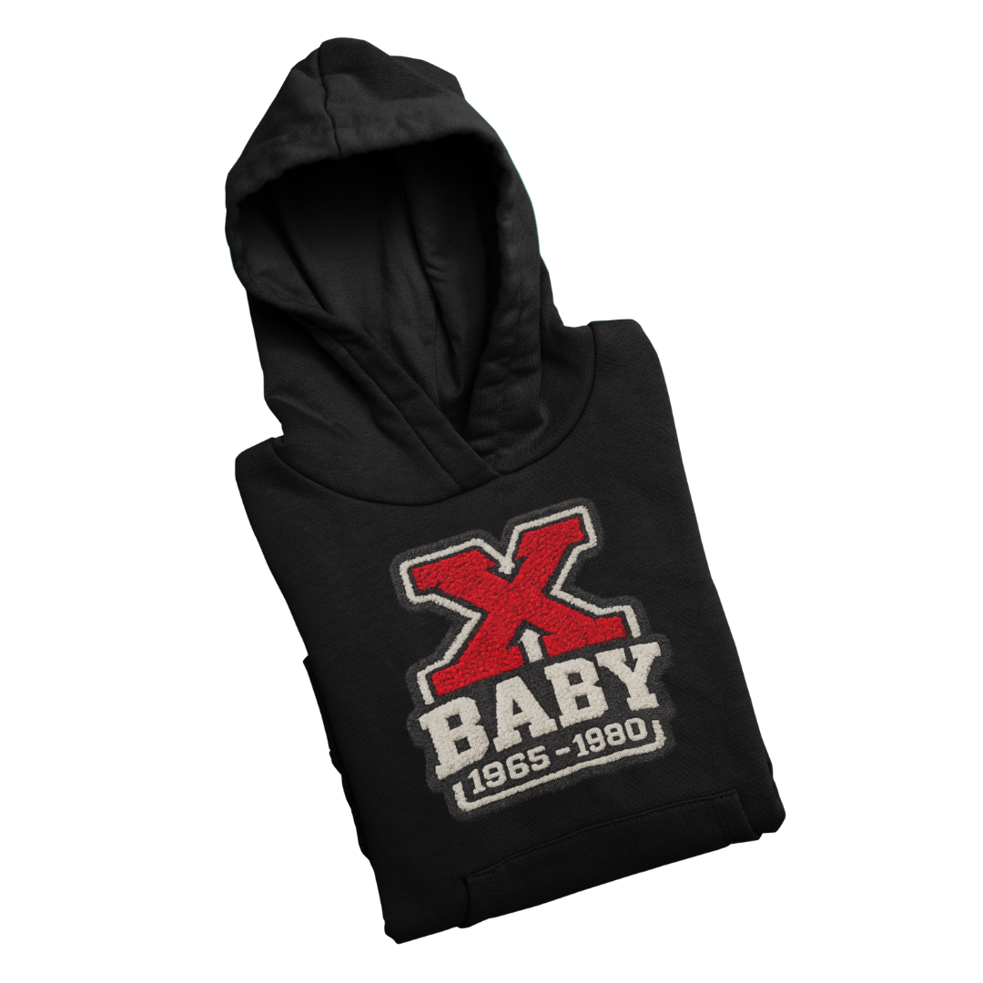 Gen❌ BABY BLACK Hoodie - Chenille Heavyweight Hoodie - 420 GSM Premium Collection