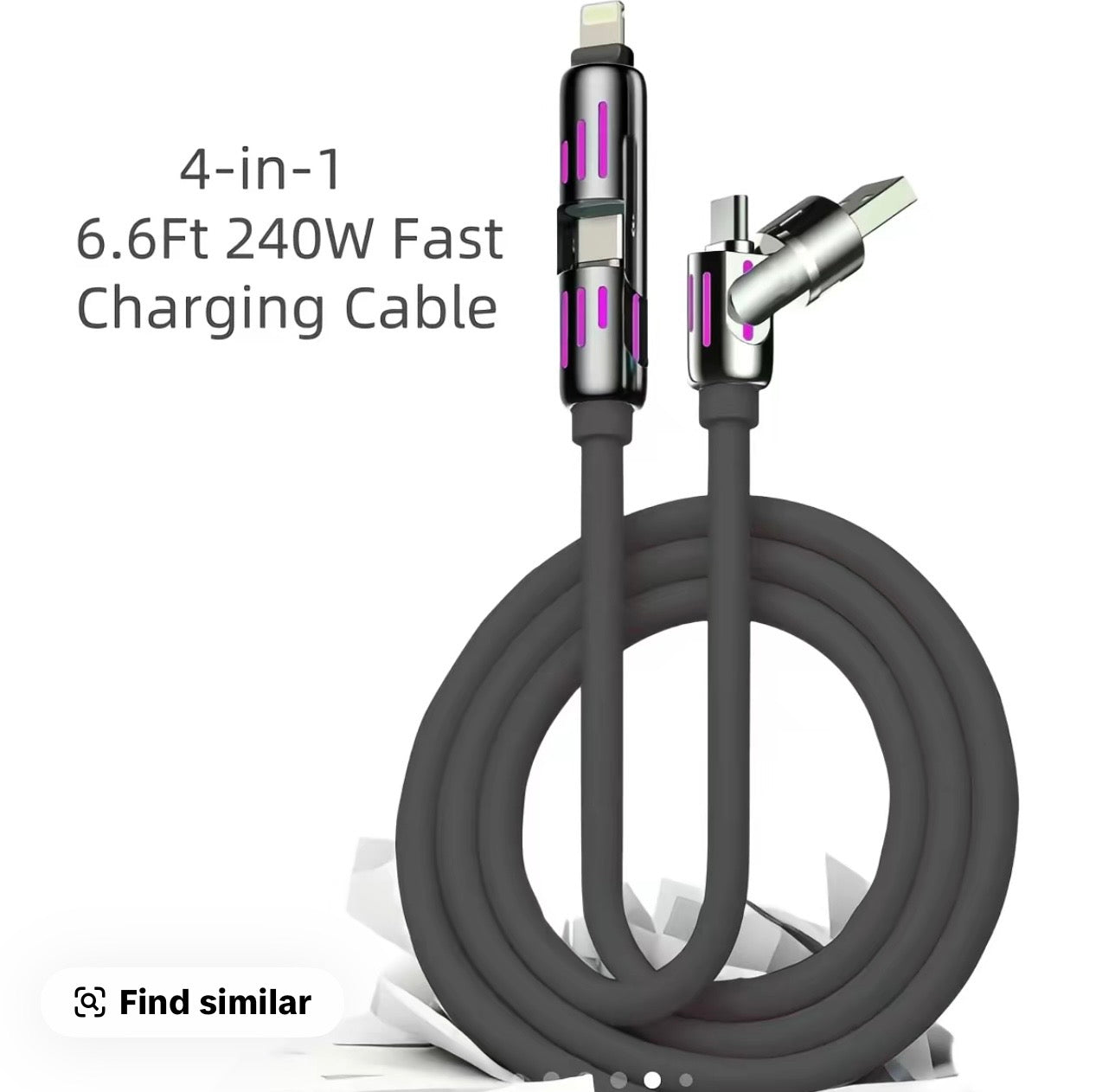 NY Knicks Charging Cable Bundle (4-Pack) | Light-Up & 6.5ft