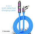 NY Knicks Charging Cable Bundle (4-Pack) | Light-Up & 6.5ft