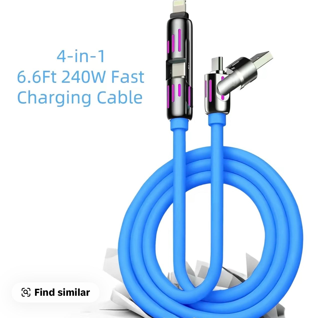 NY Knicks Charging Cable Bundle (4-Pack) | Light-Up & 6.5ft