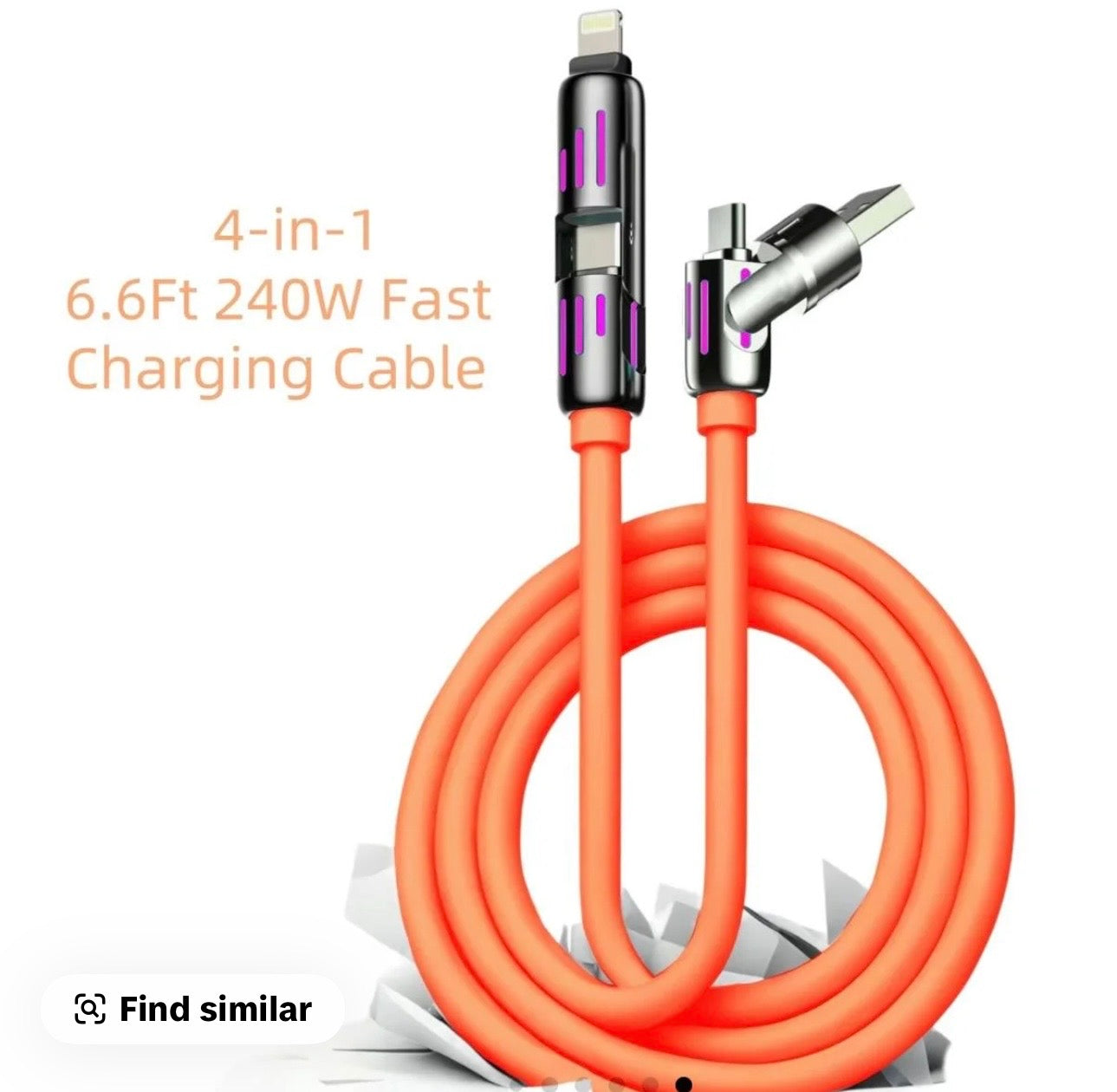 NY Knicks Charging Cable Bundle (4-Pack) | Light-Up & 6.5ft