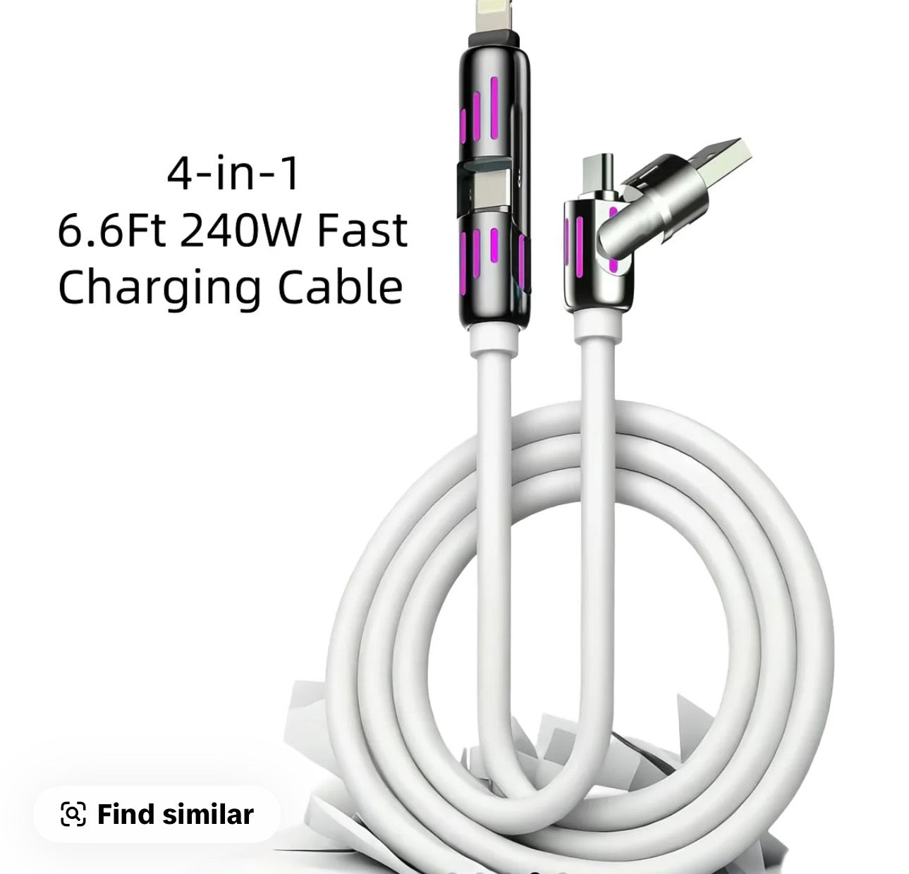 NY Knicks Charging Cable Bundle (4-Pack) | Light-Up & 6.5ft